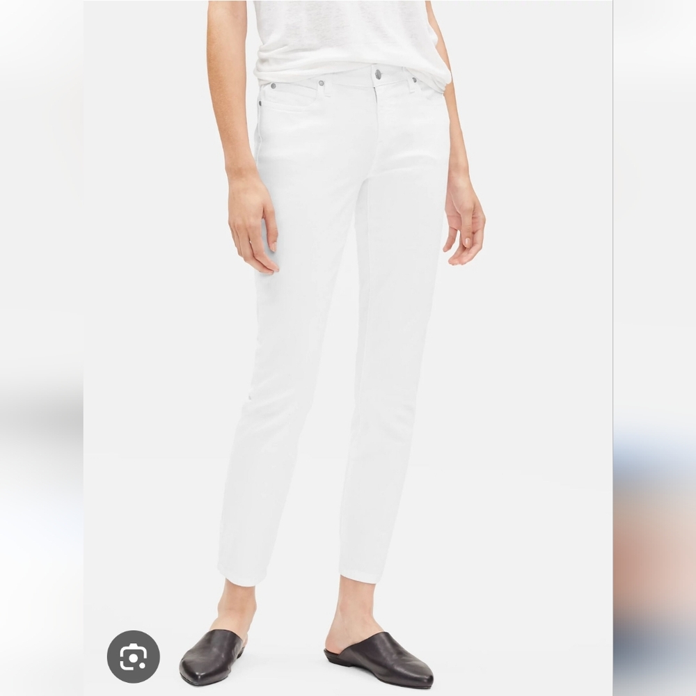 EILEEN FISHER I US 2 System Organic  Cotton Slim Ankle Jean I white